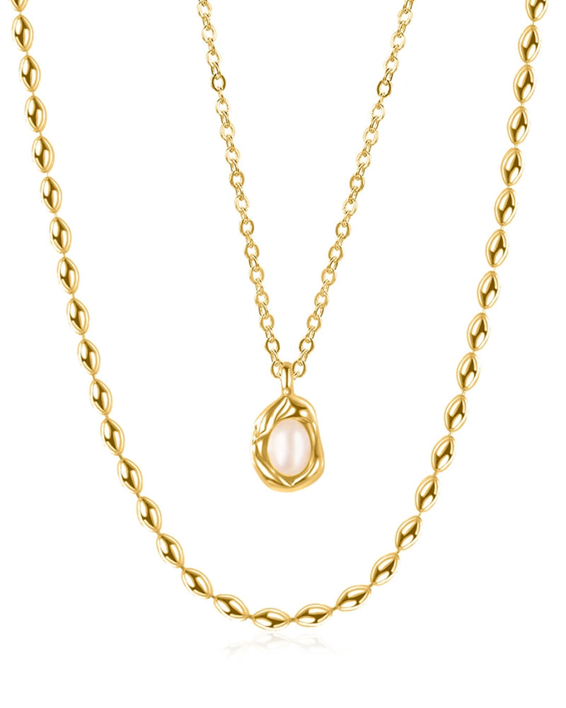 LUXURY PEARL NECKLACE BEADED COLLARBONE CHAIN