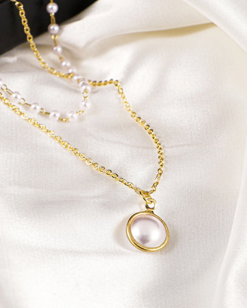 LUXURY PEARL NECKLACE BEADED COLLARBONE CHAIN