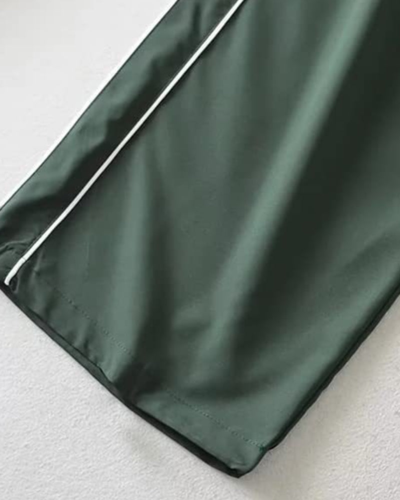 TRENDY DRAWSTRING SIDE CASUAL ELASTIC WAIST PANTS