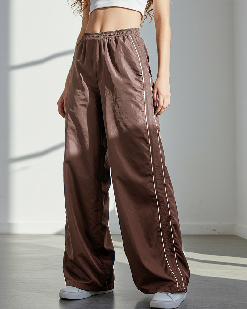 TRENDY DRAWSTRING SIDE CASUAL ELASTIC WAIST PANTS