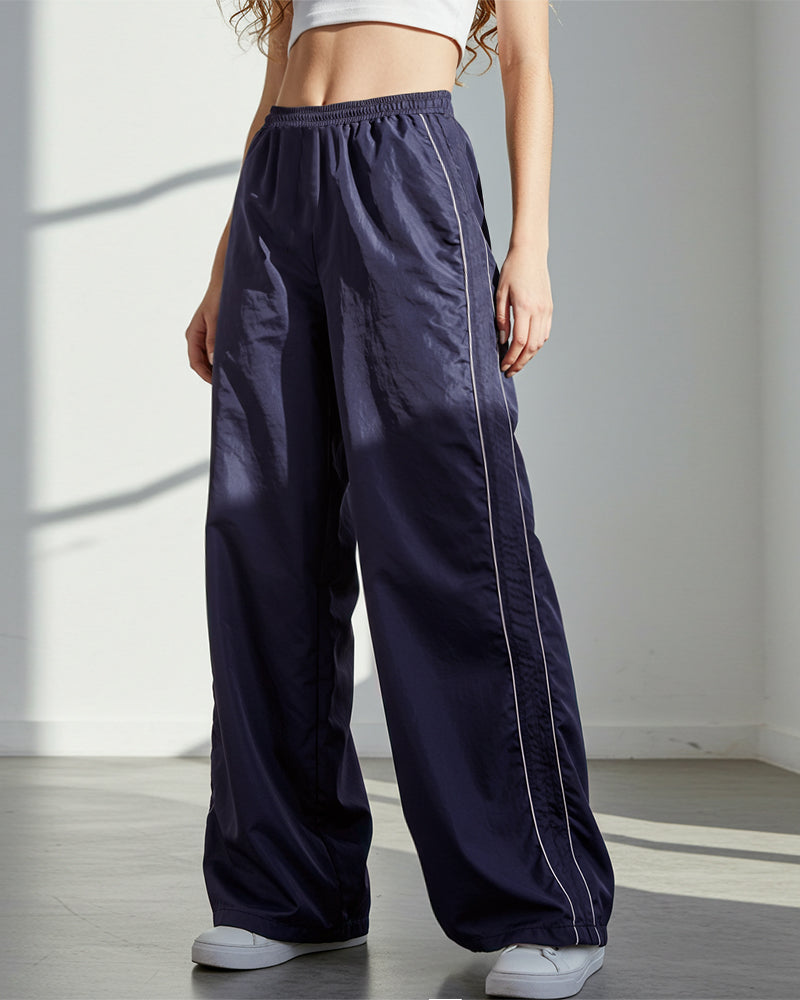 TRENDY DRAWSTRING SIDE CASUAL ELASTIC WAIST PANTS