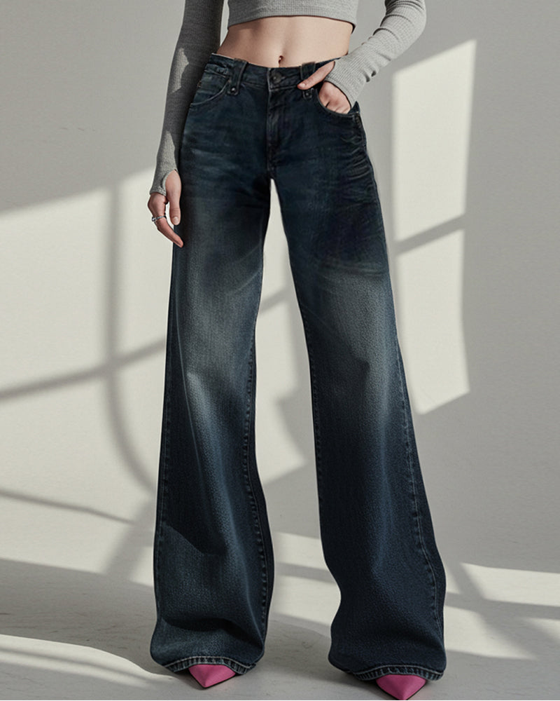 CASUAL SLIMMING LOW-RISE BAGGY JEANS