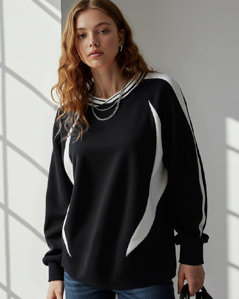 DESIGN COLOR CONTRAST PULLOVER HOODIE