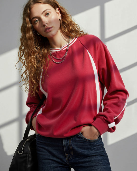 DESIGN COLOR CONTRAST PULLOVER HOODIE