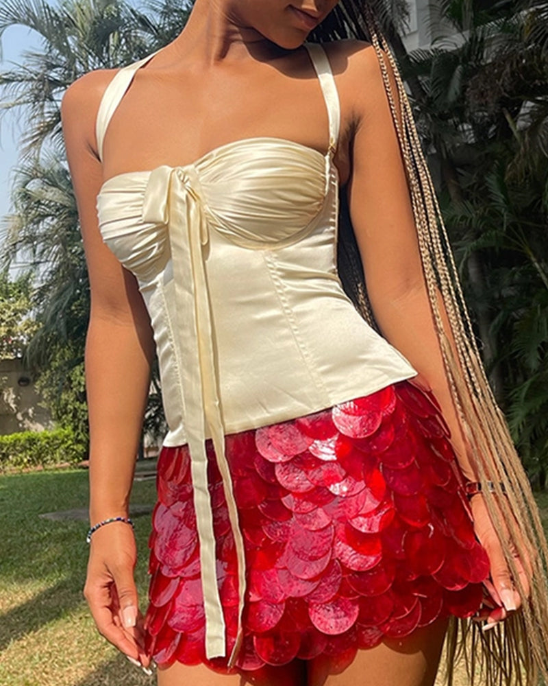 SEXY BACKLESS STRAPLESS CROP TOP BUSTIER CAMI