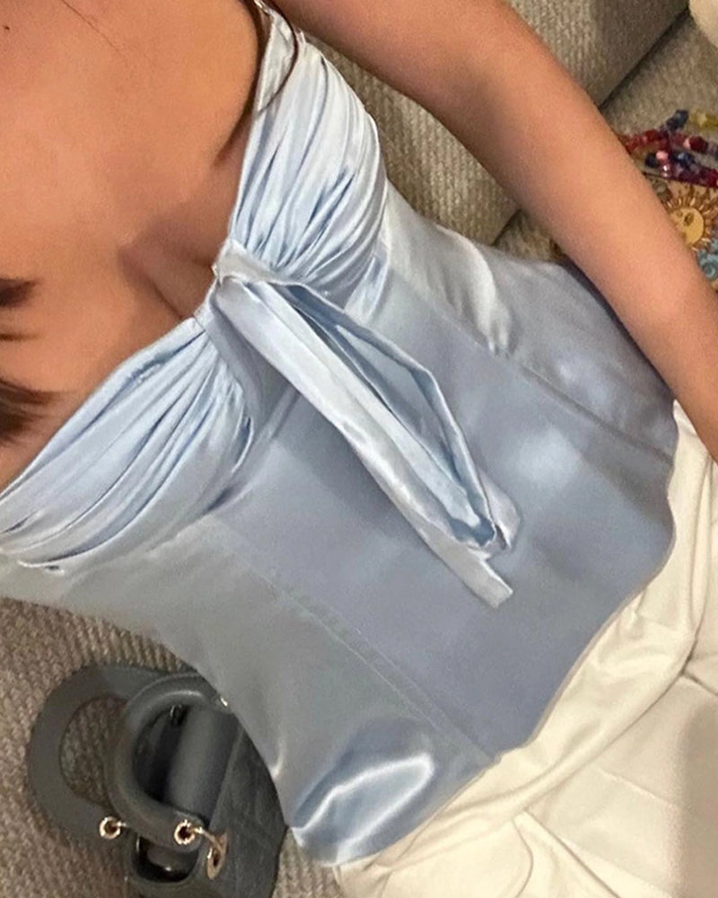 SEXY BACKLESS STRAPLESS CROP TOP BUSTIER CAMI