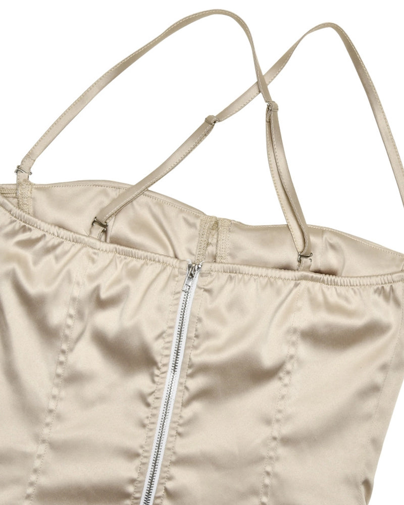 SEXY BACKLESS STRAPLESS CROP TOP BUSTIER CAMI
