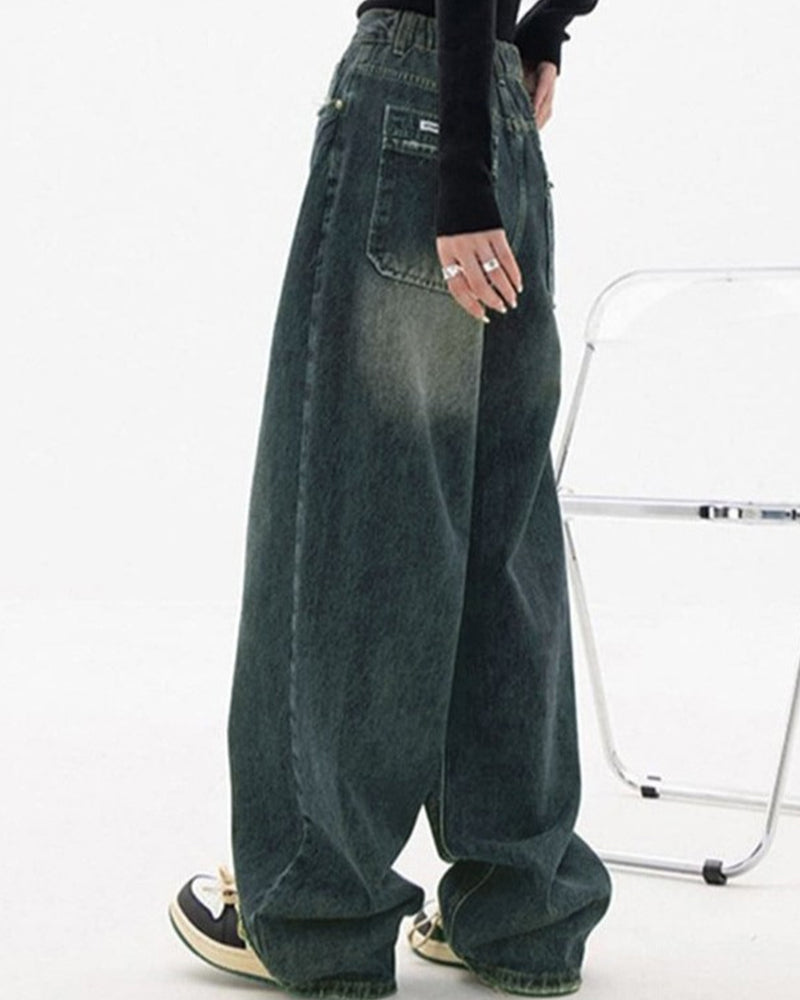FASHIONABLE RETRO LOOSE HIGH-WAISTED WIDE-LEG PANTS