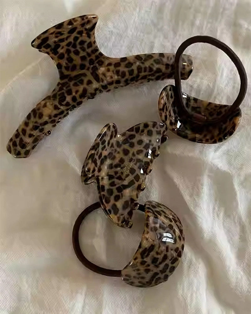 LEOPARD PRINT ACETATE CLIP HIGH-END BACK OF HEAD CLIP