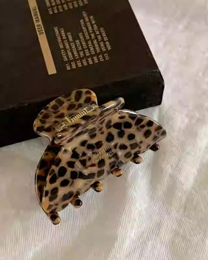 LEOPARD PRINT ACETATE CLIP HIGH-END BACK OF HEAD CLIP