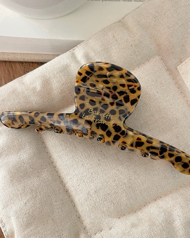 LEOPARD PRINT ACETATE CLIP HIGH-END BACK OF HEAD CLIP
