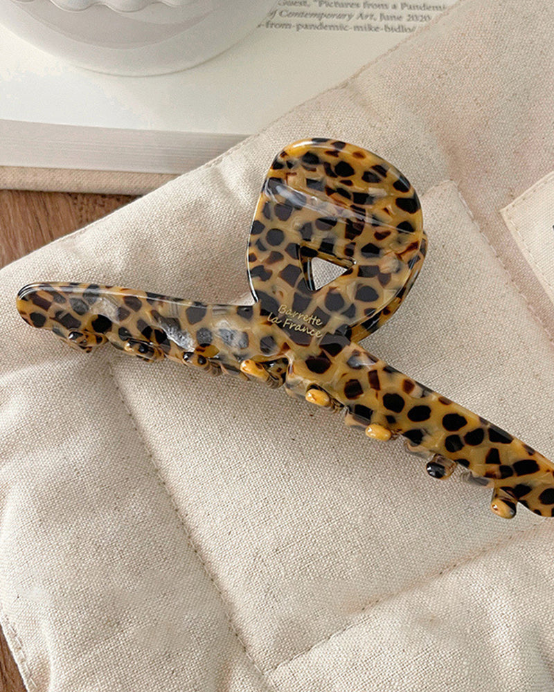LEOPARD PRINT ACETATE CLIP HIGH-END BACK OF HEAD CLIP