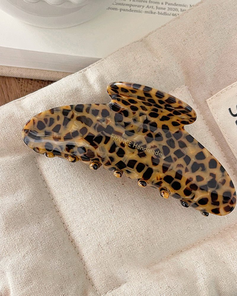 LEOPARD PRINT ACETATE CLIP HIGH-END BACK OF HEAD CLIP