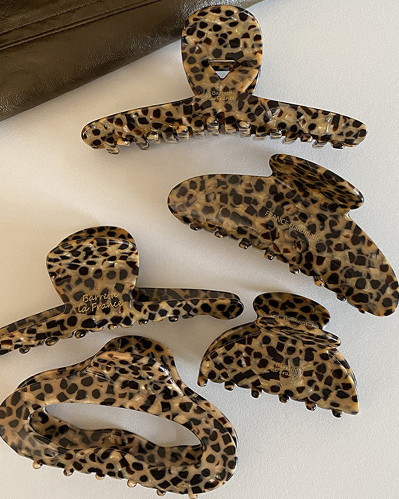 LEOPARD PRINT ACETATE CLIP HIGH-END BACK OF HEAD CLIP