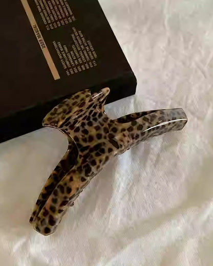 LEOPARD PRINT ACETATE CLIP HIGH-END BACK OF HEAD CLIP