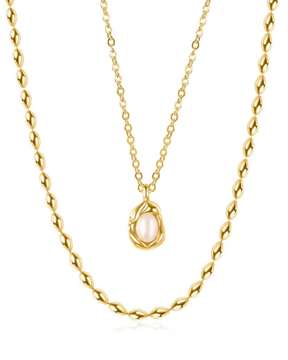 LUXURY PEARL NECKLACE BEADED COLLARBONE CHAIN