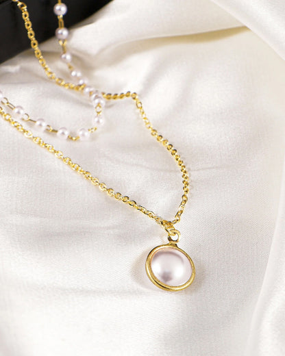 LUXURY PEARL NECKLACE BEADED COLLARBONE CHAIN