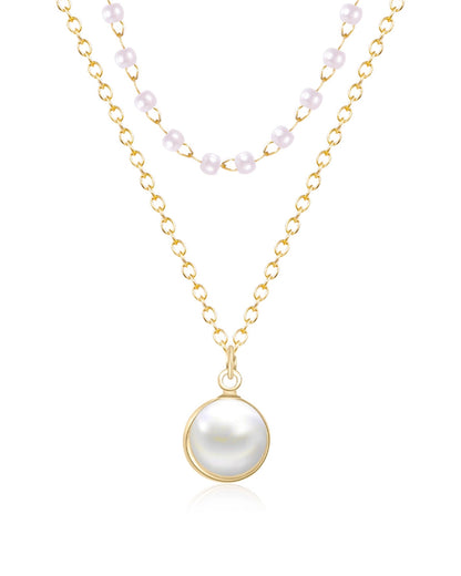 LUXURY PEARL NECKLACE BEADED COLLARBONE CHAIN