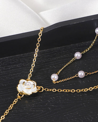 LUXURY PEARL NECKLACE BEADED COLLARBONE CHAIN
