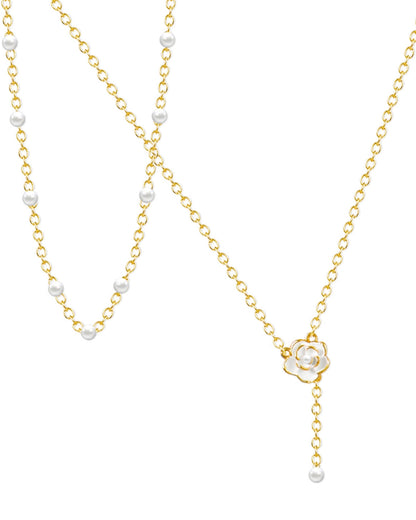 LUXURY PEARL NECKLACE BEADED COLLARBONE CHAIN