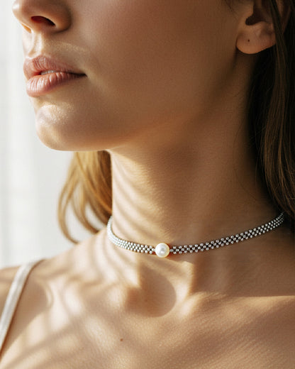 WORKWEAR COPPER BEAD SIMPLE FASHION CLAVICLE CHAIN