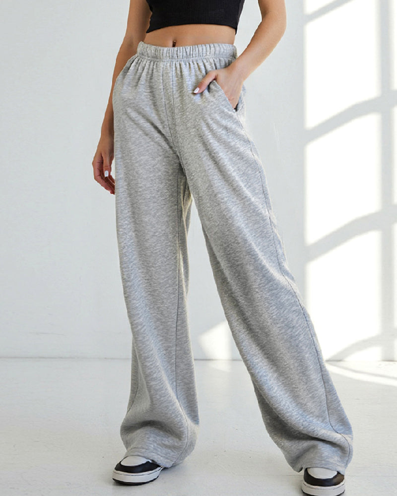 SIMPLE HIGH-WAISTED BAGGY SLIMMING CASUAL PANTS