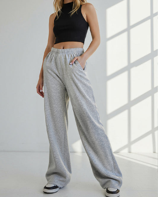 SIMPLE HIGH-WAISTED BAGGY SLIMMING CASUAL PANTS