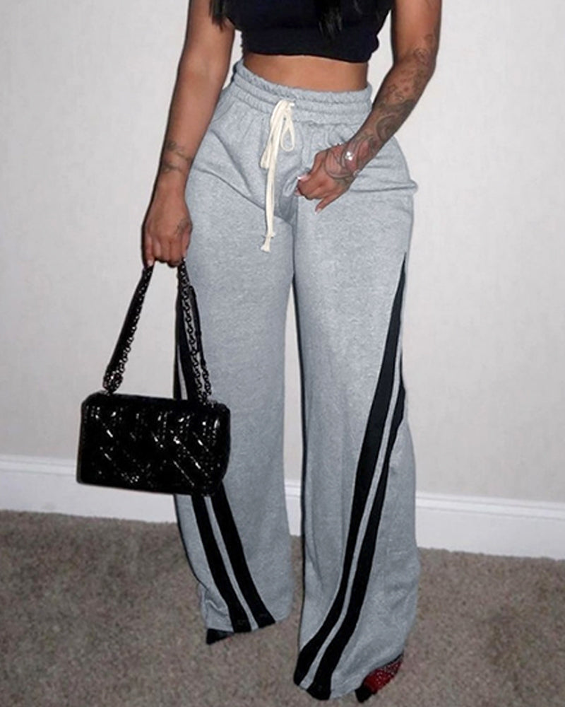 MATCHING DIAGONAL STRIPED SWEATPANTS