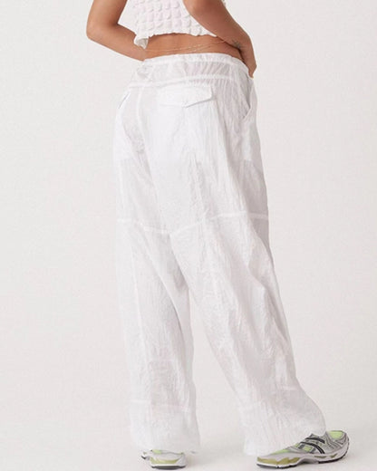 COMFORTABLE DRAWSTRING WIDE LEG CASUAL PANTS