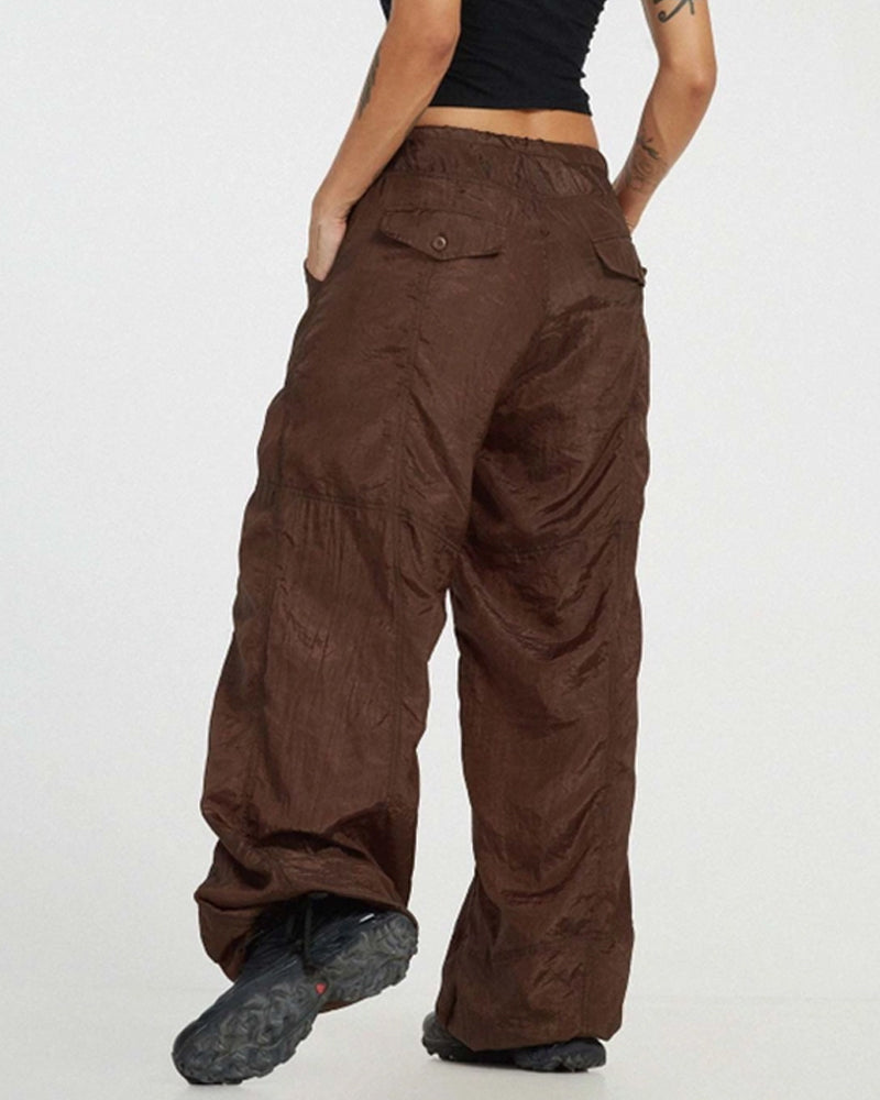 COMFORTABLE DRAWSTRING WIDE LEG CASUAL PANTS