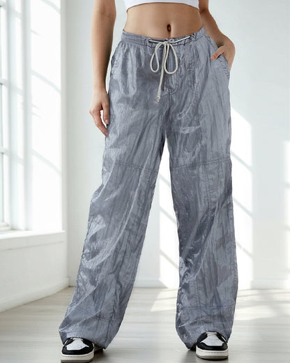 COMFORTABLE DRAWSTRING WIDE LEG CASUAL PANTS