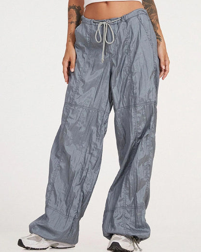 COMFORTABLE DRAWSTRING WIDE LEG CASUAL PANTS