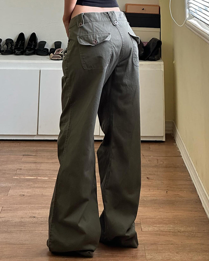 BASIC FASHION LOOSE CASUAL WOVEN TROUSERS