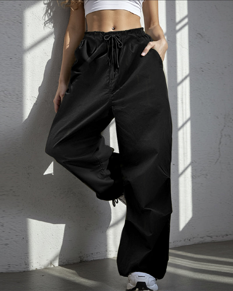 TRENDY LOW WAIST CASUAL WIDE-LEG CARGO PANTS