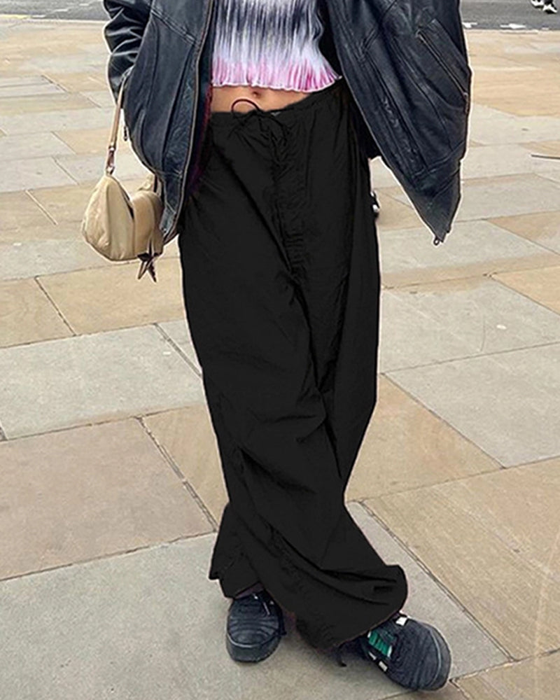 TRENDY LOW WAIST CASUAL WIDE-LEG CARGO PANTS