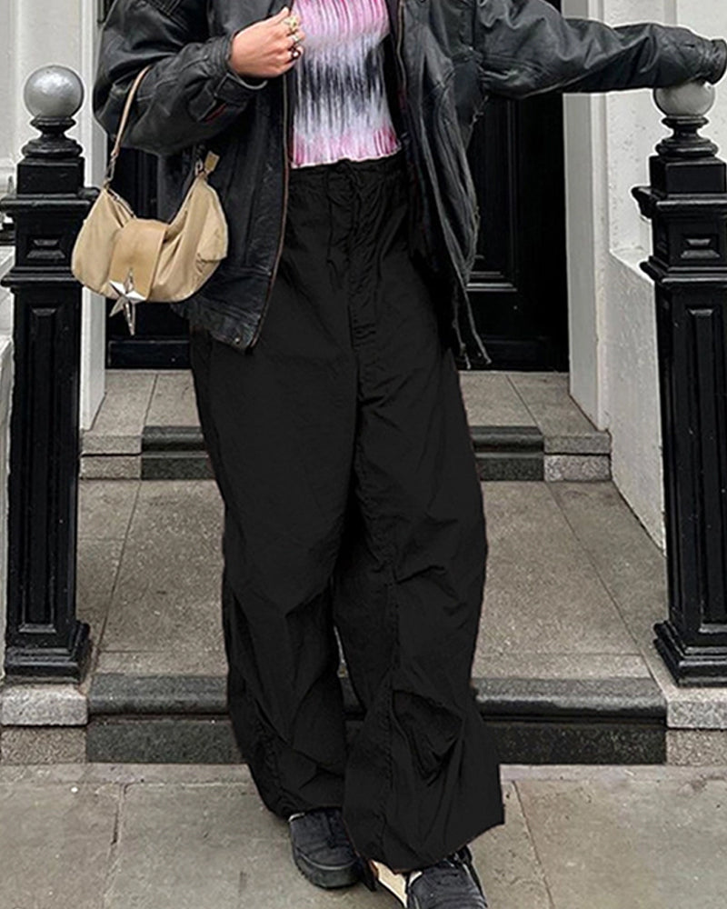 TRENDY LOW WAIST CASUAL WIDE-LEG CARGO PANTS
