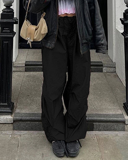 TRENDY LOW WAIST CASUAL WIDE-LEG CARGO PANTS