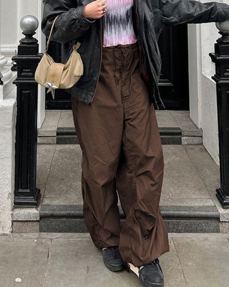 TRENDY LOW WAIST CASUAL WIDE-LEG CARGO PANTS
