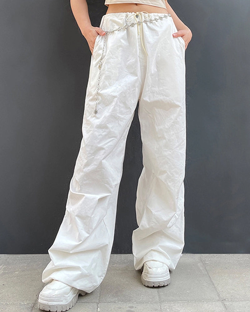 TRENDY LOW WAIST CASUAL WIDE-LEG CARGO PANTS
