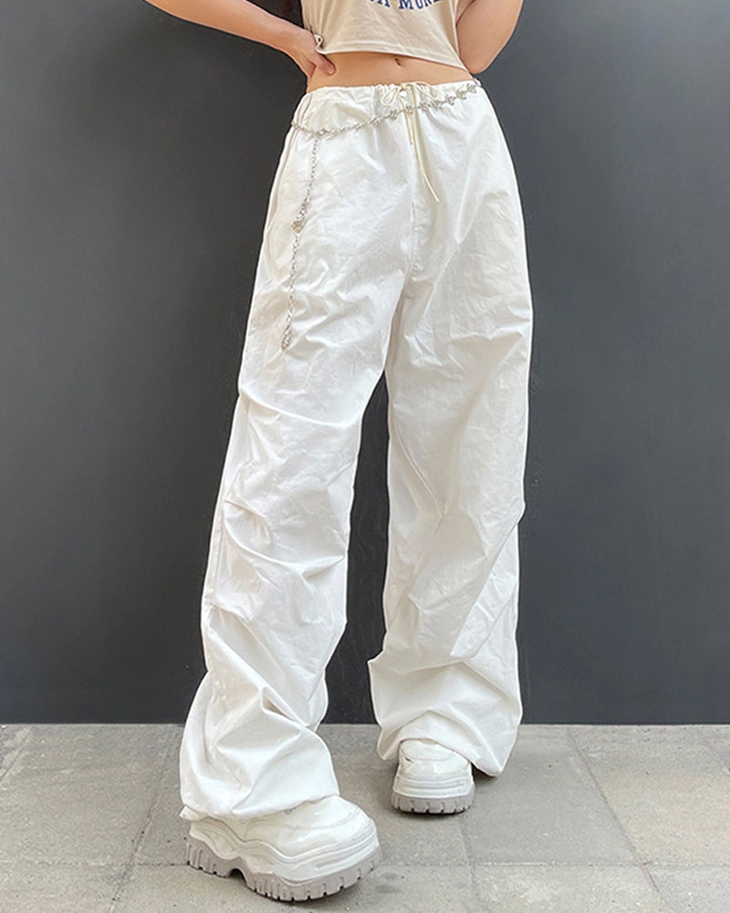 TRENDY LOW WAIST CASUAL WIDE-LEG CARGO PANTS