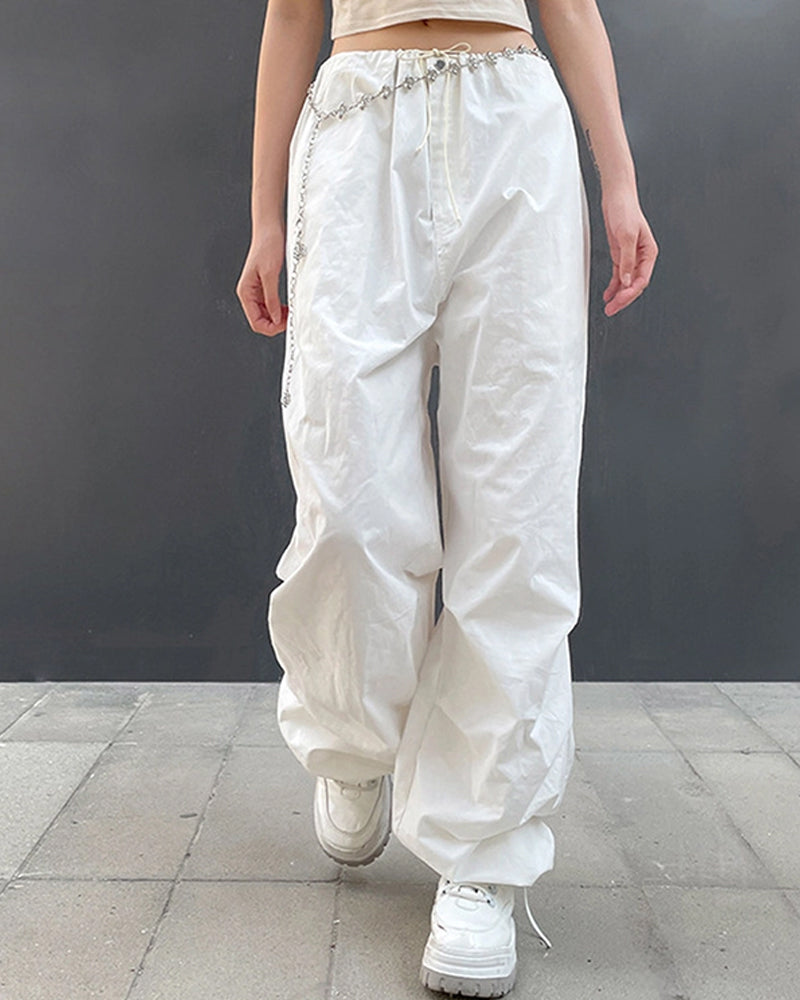 TRENDY LOW WAIST CASUAL WIDE-LEG CARGO PANTS