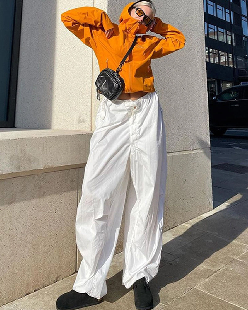 TRENDY LOW WAIST CASUAL WIDE-LEG CARGO PANTS