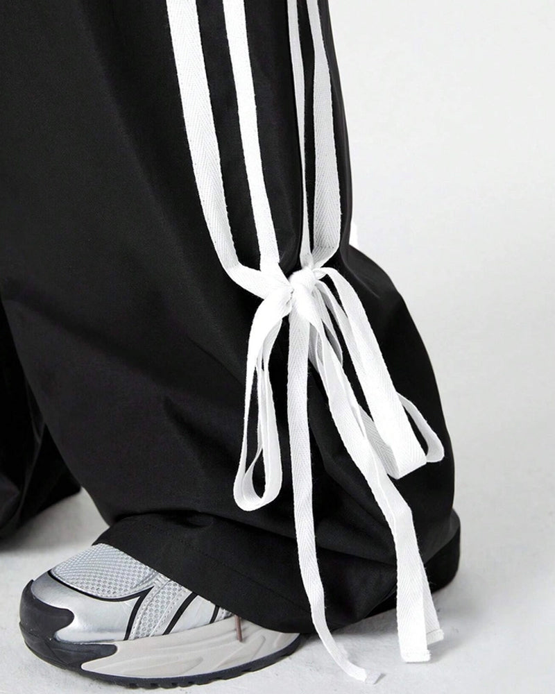 TRENDY COLORBLOCK HIGH-WAIST WIDE-LEG PANTS