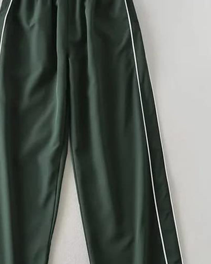 TRENDY DRAWSTRING SIDE CASUAL ELASTIC WAIST PANTS