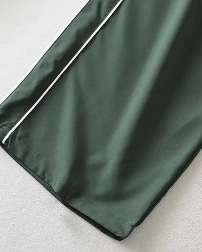 TRENDY DRAWSTRING SIDE CASUAL ELASTIC WAIST PANTS