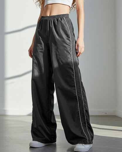 TRENDY DRAWSTRING SIDE CASUAL ELASTIC WAIST PANTS