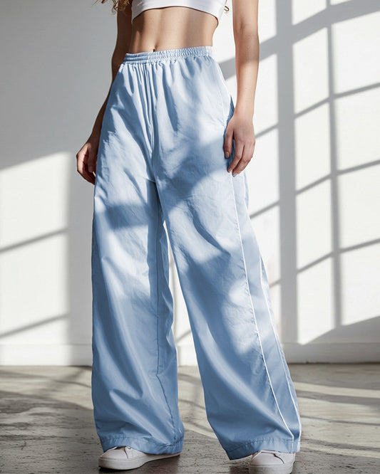 TRENDY DRAWSTRING SIDE CASUAL ELASTIC WAIST PANTS