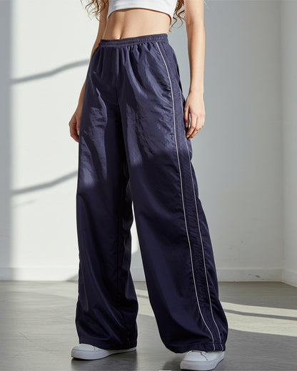 TRENDY DRAWSTRING SIDE CASUAL ELASTIC WAIST PANTS