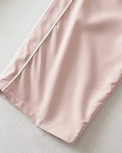 TRENDY DRAWSTRING SIDE CASUAL ELASTIC WAIST PANTS