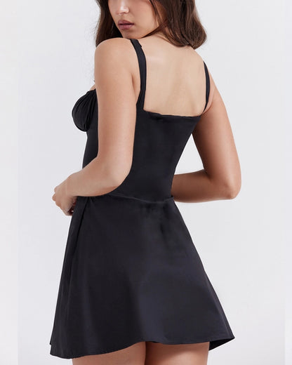 SEXY LACE-UP SLIM SPICE SKIRT HALTER DRESS